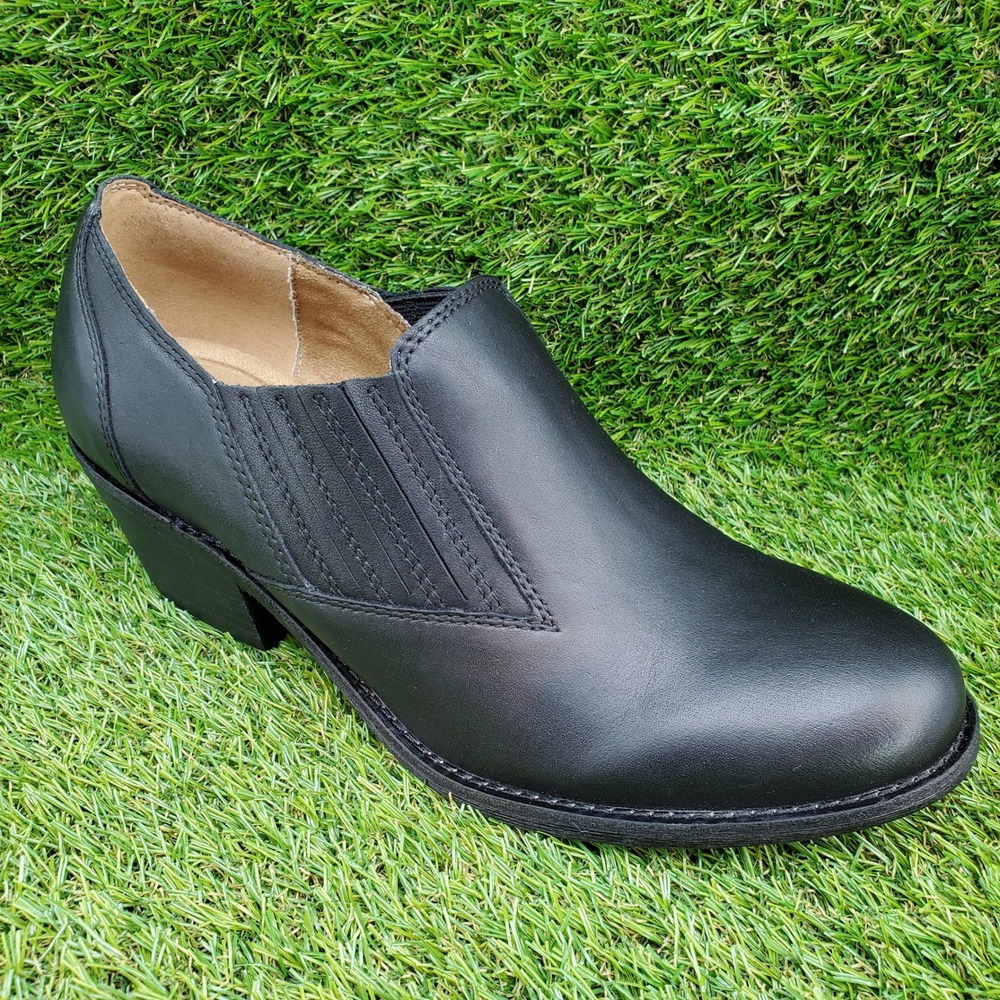 Earth Jalin SIZE 9 Women's Leather Slip On Comfort Shootie Pumps Black